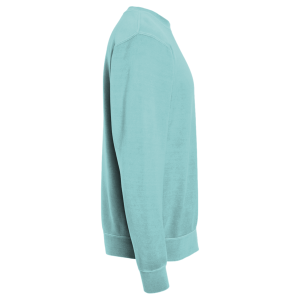 Independent Trading Co. Unisex Midweight Pigment-Dyed Crewneck Sweatshirt, Pigment Mint, Right Sleeve view