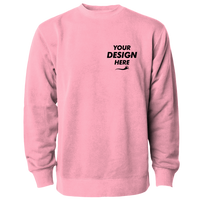 Independent Trading Co. Unisex Midweight Pigment-Dyed Crewneck Sweatshirt, Pigment Pink, Front view, Mockup