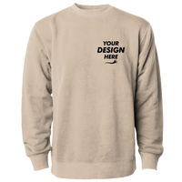 Independent Trading Co. Unisex Midweight Pigment-Dyed Crewneck Sweatshirt, Pigment Sandstone, Front view, Mockup