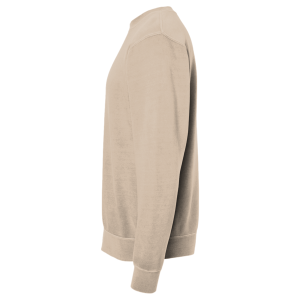 Independent Trading Co. Unisex Midweight Pigment-Dyed Crewneck Sweatshirt, Pigment Sandstone, Left Sleeve view