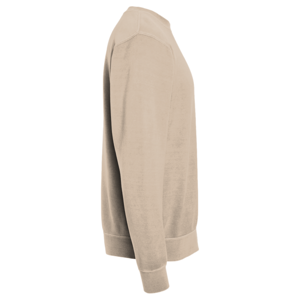 Independent Trading Co. Unisex Midweight Pigment-Dyed Crewneck Sweatshirt, Pigment Sandstone, Right Sleeve view