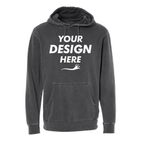 Independent Trading Co. Unisex Midweight Pigment-Dyed Hooded Sweatshirt, Pigment Black, Front view, Mockup