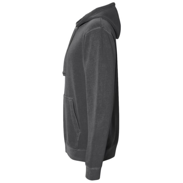 Independent Trading Co. Unisex Midweight Pigment-Dyed Hooded Sweatshirt, Pigment Black, Left Sleeve view
