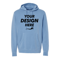 Independent Trading Co. Unisex Midweight Pigment-Dyed Hooded Sweatshirt, Pigment Light Blue, Front view, Mockup