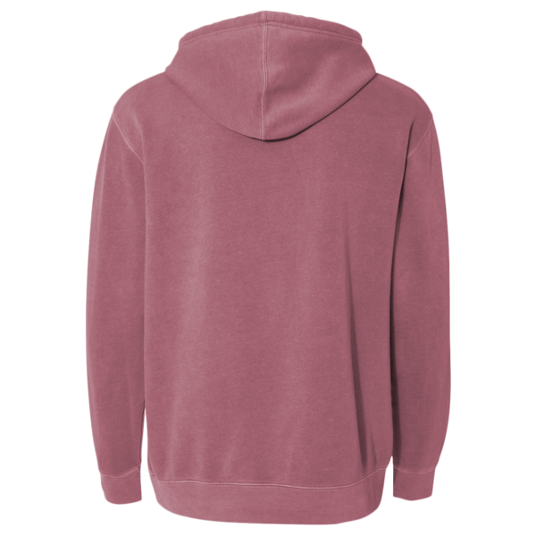 Independent Trading Co. Unisex Midweight Pigment-Dyed Hooded Sweatshirt, Pigment Maroon, Back view