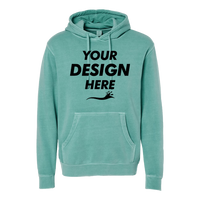 Independent Trading Co. Unisex Midweight Pigment-Dyed Hooded Sweatshirt, Pigment Mint, Front view, Mockup