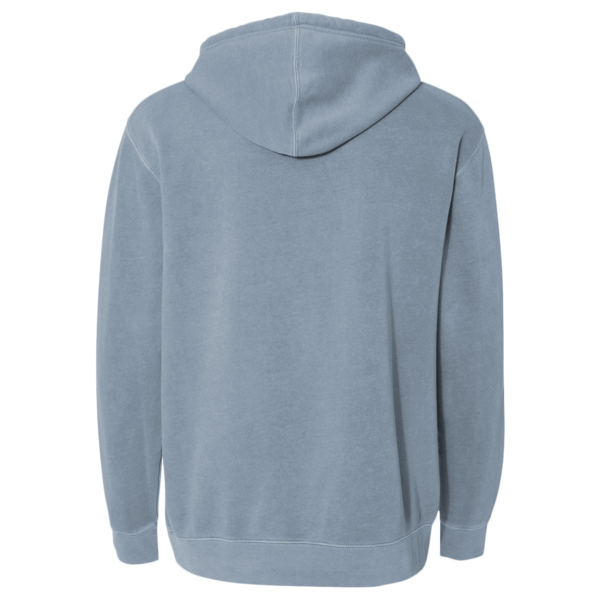 Independent Trading Co. Unisex Midweight Pigment-Dyed Hooded Sweatshirt, Pigment Slate Blue, Back view