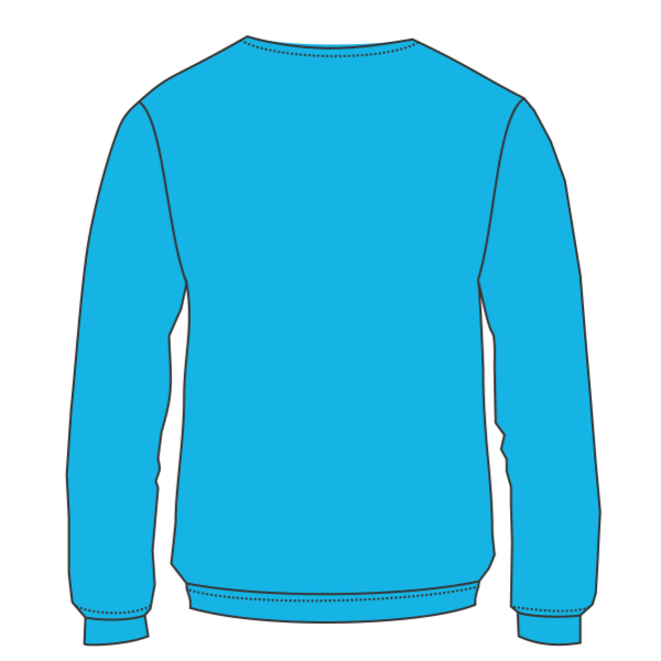 Independent Trading Co. Unisex Midweight Tie-Dyed Crewneck Sweatshirt, Tie Dye Aqua Blue, Back view