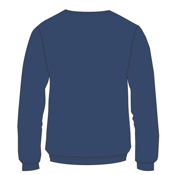 Independent Trading Co. Unisex Midweight Tie-Dyed Crewneck Sweatshirt, Tie Dye Navy, Back view