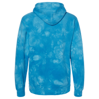 Independent Trading Co. Unisex Midweight Tie-Dyed Hooded Sweatshirt, Tie Dye Aqua Blue, Back view