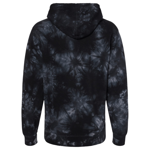 Independent Trading Co. Unisex Midweight Tie-Dyed Hooded Sweatshirt, Tie Dye Black, Back view