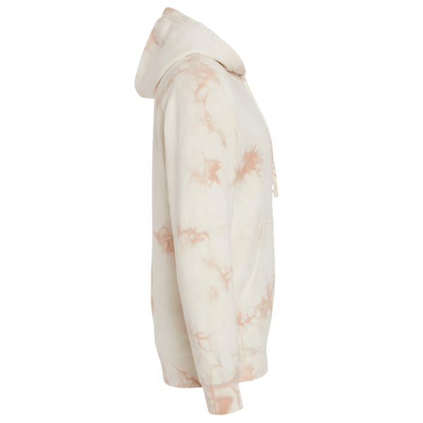 Independent Trading Co. Unisex Midweight Tie-Dyed Hooded Sweatshirt, Tie Dye Dusty Pink, Right Sleeve view