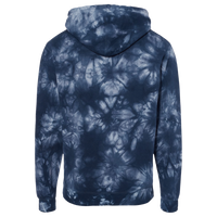 Independent Trading Co. Unisex Midweight Tie-Dyed Hooded Sweatshirt, Tie Dye Navy, Back view