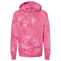 Independent Trading Co. Unisex Midweight Tie-Dyed Hooded Sweatshirt, Tie Dye Pink, Front view
