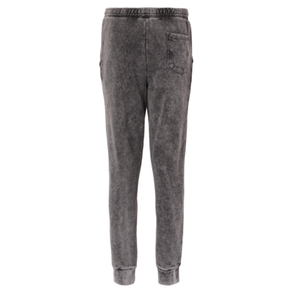 Independent Trading Co. Unisex Mineral Wash Fleece Sweatpants, Black, Back view
