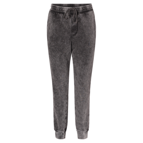 Independent Trading Co. Unisex Mineral Wash Fleece Sweatpants, Black, Front view