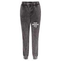 Independent Trading Co. Unisex Mineral Wash Fleece Sweatpants, Black, Front view, Mockup