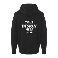 Independent Trading Co. Unisex Perform Hooded Sweatshirt, Black, Back view, Mockup