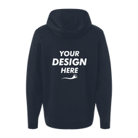 Independent Trading Co. Unisex Perform Hooded Sweatshirt, Classic Navy, Back view, Mockup