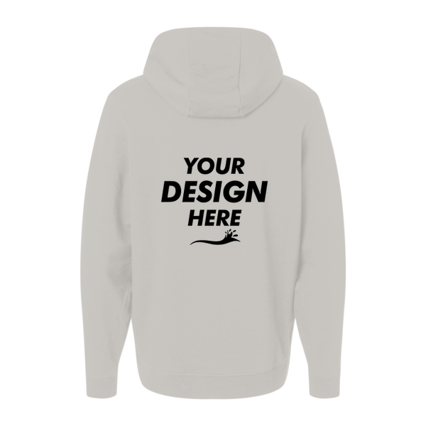 Independent Trading Co. Unisex Perform Hooded Sweatshirt, Smoke, Back view, Mockup
