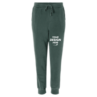 Independent Trading Co. Unisex Pigment-Dyed Fleece Sweatpants, Pigment Alpine Green, Front view, Mockup