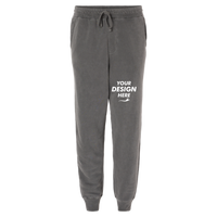 Independent Trading Co. Unisex Pigment-Dyed Fleece Sweatpants, Pigment Black, Front view, Mockup