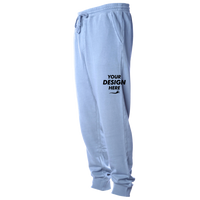 Independent Trading Co. Unisex Pigment-Dyed Fleece Sweatpants, Pigment Light Blue, Front view, Mockup