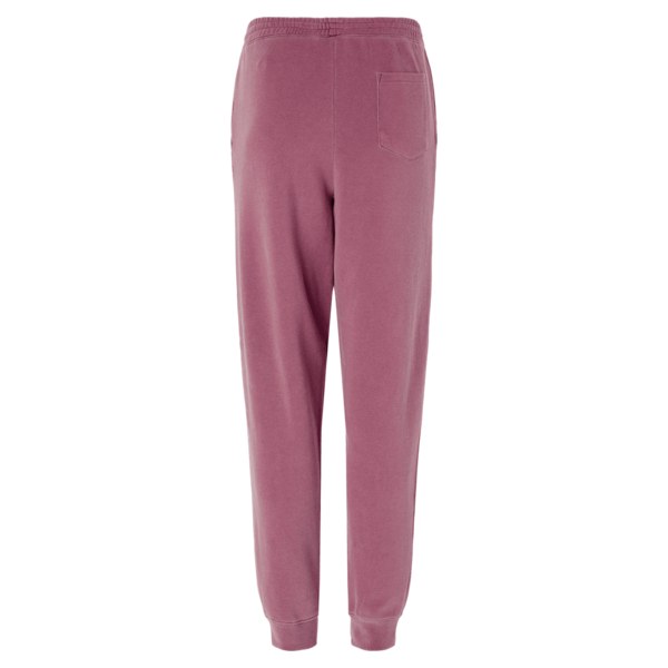 Independent Trading Co. Unisex Pigment-Dyed Fleece Sweatpants, Pigment Maroon, Back view