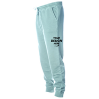 Independent Trading Co. Unisex Pigment-Dyed Fleece Sweatpants, Pigment Mint, Front view, Mockup