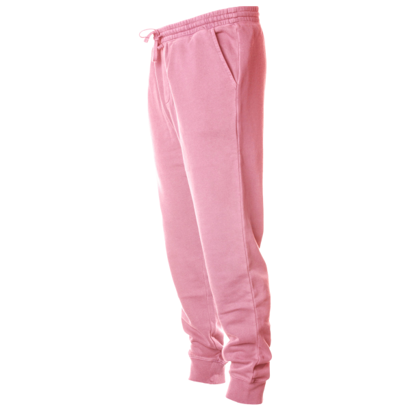 Independent Trading Co. Unisex Pigment-Dyed Fleece Sweatpants, Pigment Pink, Front view