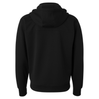 Independent Trading Co. Unisex Poly-Tech Full-Zip Hooded Sweatshirt, Black, Back view
