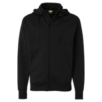 Independent Trading Co. Unisex Poly-Tech Full-Zip Hooded Sweatshirt, Black, Front view