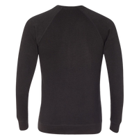 Independent Trading Co. Unisex Special Blend Raglan Crewneck Sweatshirt, Black / Black, Back view