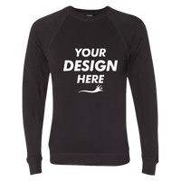Independent Trading Co. Unisex Special Blend Raglan Crewneck Sweatshirt, Black / Black, Front view, Mockup