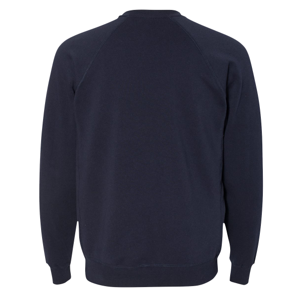 Independent Trading Co. Unisex Special Blend Raglan Crewneck Sweatshirt, Classic Navy / Classic Navy, Back view