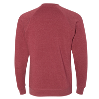 Independent Trading Co. Unisex Special Blend Raglan Crewneck Sweatshirt, Crimson / Crimson, Back view