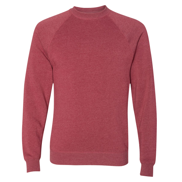 Independent Trading Co. Unisex Special Blend Raglan Crewneck Sweatshirt, Crimson / Crimson, Front view