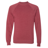 Independent Trading Co. Unisex Special Blend Raglan Crewneck Sweatshirt, Crimson / Crimson, Front view