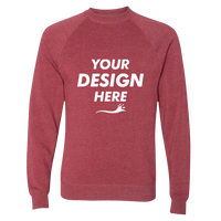 Independent Trading Co. Unisex Special Blend Raglan Crewneck Sweatshirt, Crimson / Crimson, Front view, Mockup