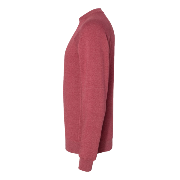Independent Trading Co. Unisex Special Blend Raglan Crewneck Sweatshirt, Crimson / Crimson, Left Sleeve view