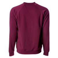 Independent Trading Co. Unisex Special Blend Raglan Crewneck Sweatshirt, Maroon / Maroon, Back view