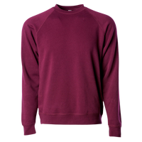 Independent Trading Co. Unisex Special Blend Raglan Crewneck Sweatshirt, Maroon / Maroon, Front view