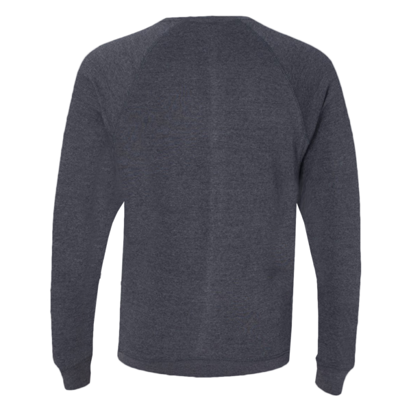 Independent Trading Co. Unisex Special Blend Raglan Crewneck Sweatshirt, Midnight Navy / Midnight Navy, Back view