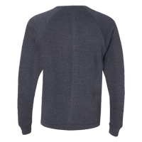 Independent Trading Co. Unisex Special Blend Raglan Crewneck Sweatshirt, Midnight Navy / Midnight Navy, Back view