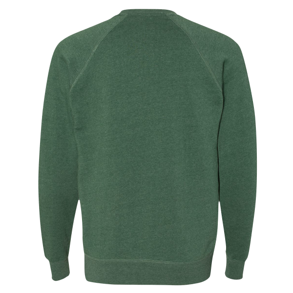 Independent Trading Co. Unisex Special Blend Raglan Crewneck Sweatshirt, Moss / Moss, Back view