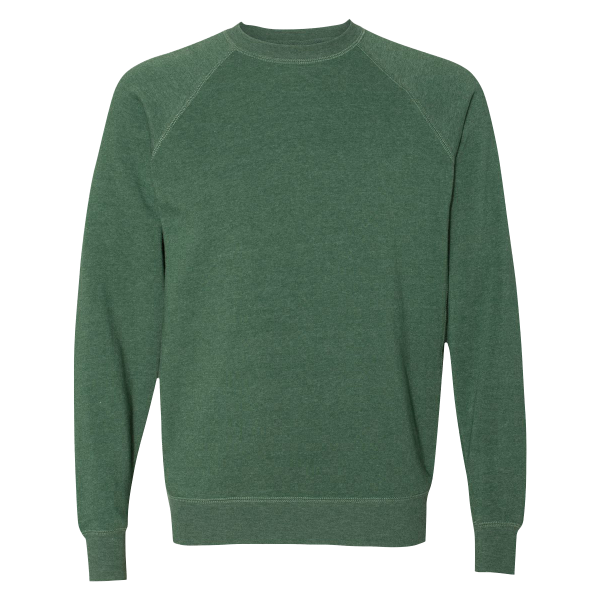 Independent Trading Co. Unisex Special Blend Raglan Crewneck Sweatshirt, Moss / Moss, Front view