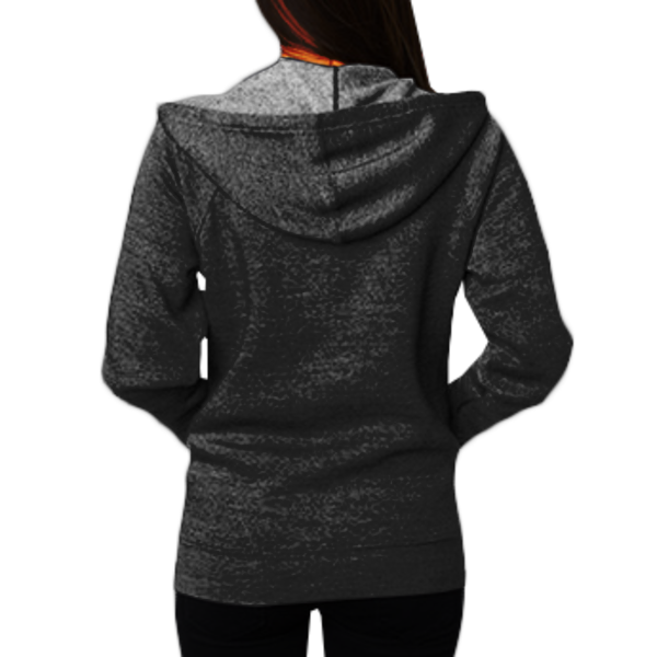 Independent Trading Co. Unisex Special Blend Raglan Full-Zip Hooded Sweatshirt, Black / Black, Back view