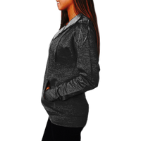 Independent Trading Co. Unisex Special Blend Raglan Full-Zip Hooded Sweatshirt, Black / Black, Left Side view