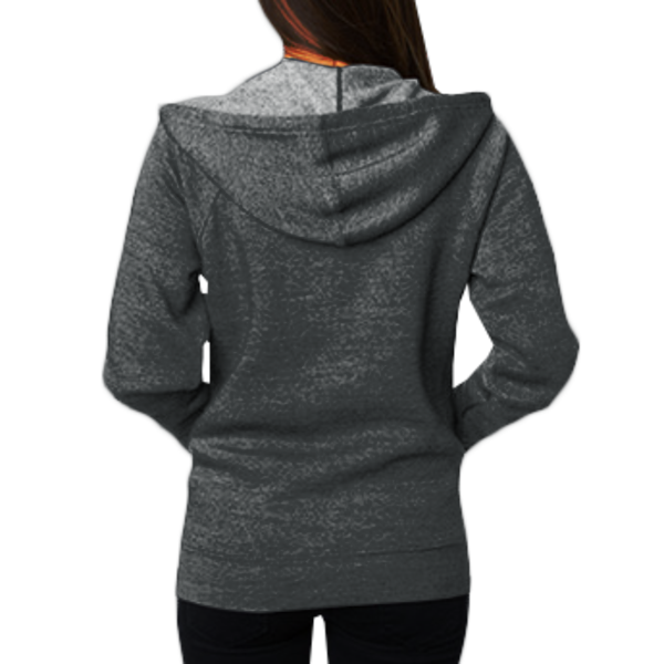 Independent Trading Co. Unisex Special Blend Raglan Full-Zip Hooded Sweatshirt, Carbon / Carbon, Back view