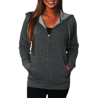 Independent Trading Co. Unisex Special Blend Raglan Full-Zip Hooded Sweatshirt, Carbon / Carbon, Front view